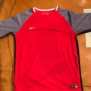 Nike Kids Red and Gray Jersey